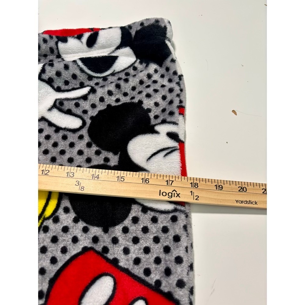 Disney Mickey Mouse Pajama Pants Womens S Grey Fleece Polka Dot Loungewear Gift - Picture 11 of 13